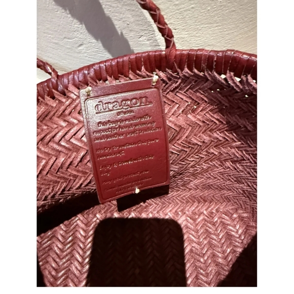 Dragon Diffusion Grace small basket bag burgundy color - Picture 3 of 8